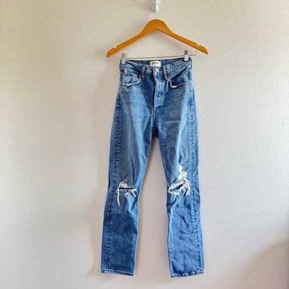 Agolde Riley High Rise Distressed Jeans size 24 - Picture 2 of 9